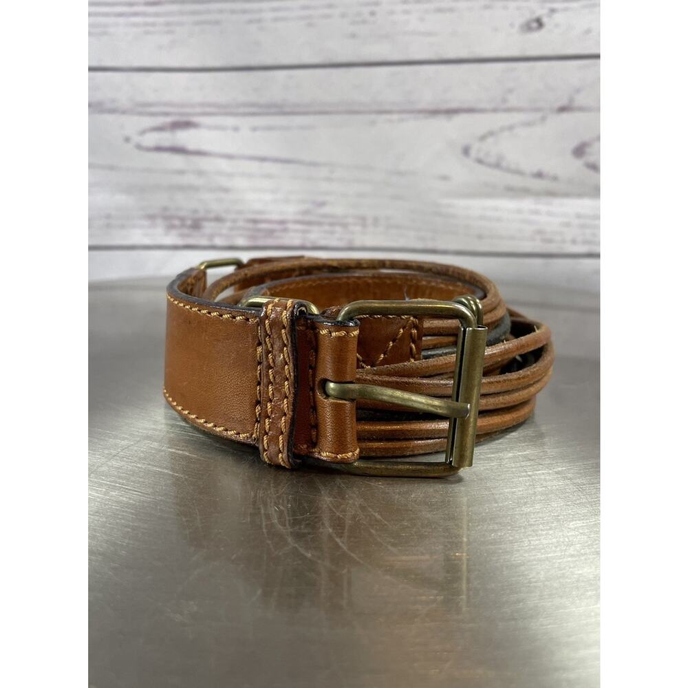 Boho Brown Leather Wrap Belt Adjustable Wide Waist Belt Vintage Style